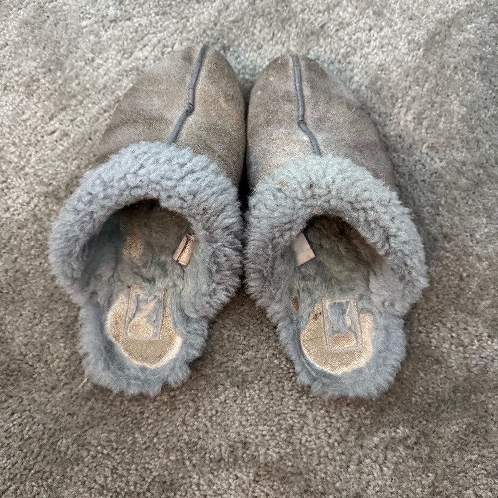 UGG Gray Sheepskin Women's Slippers